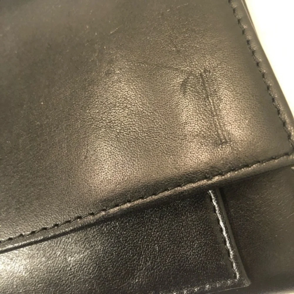 J. Crew black leather organizer bag